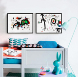 早教益智启蒙创意抽象米罗水彩学校客厅婴儿童房幼儿园墙装饰挂画