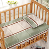 纯棉老粗布宝宝婴儿床凉席两件套 幼儿园儿童凉席床上用品带枕头