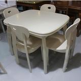 实木可伸缩折叠田园现代简约时尚小户型白色多功能饭餐桌椅子组合