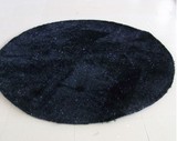 亮丝地毯圆形 客厅茶几地毯纯黑色玄关地台地垫可定做满铺地毯