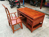 红木家具 缅甸花梨办公桌 老板台 大果紫檀 1.8板加厚料