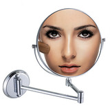 包邮壁挂旋转镜子 化妆梳妆镜刮胡放大镜 浴室伸缩折叠双面美容镜