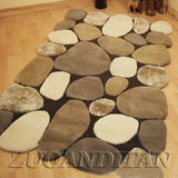 时尚石头造型宜家地毯客厅茶几地毯卧室床边满铺手工羊毛地毯定制