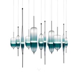 设计师现代蓝色白色玻璃LED餐厅灯吧台前台装饰样板房用艺术吊灯