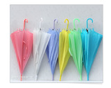 磨砂长柄伞韩国半透明雨伞男女小清新学生文艺纯色广告伞可印LOGO