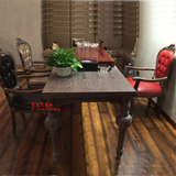 美式乡村实木餐桌现代新古典 餐桌椅组合 酒店会所样板房餐桌餐椅