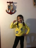 韩国二色童装2016春新款小黄鸭可爱儿童卫衣