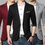 2016春季大码西服男韩版修身型青年休闲商务西装单西纯色薄款外套