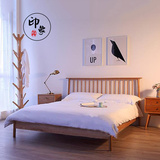 北欧日式全纯实木橡木卧室床1.5米单双人1.8米乡村中式床特价家具