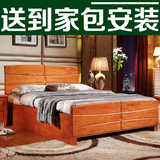 实木床1.2米1.5米单人床双人床小床儿童床储物床成人橡胶木实木床