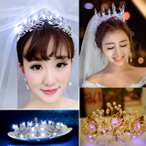 韩式个性发光新娘结婚皇冠头饰影楼演出饰品配饰珍珠水晶结婚饰品