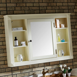 美式橡木镜柜镜箱 实木浴室镜卫浴柜 卫生间储物侧柜组合柜101