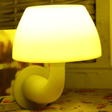 蘑菇声光控小夜灯LED节能插电 创意儿童床头壁橱卧室喂奶起夜壁灯