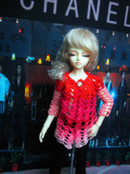SD BJD娃娃衣服★超美时尚新款渐变红色系针织罩衫★3分女尺寸