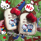日本卡通可爱kt哆啦A梦&HelloKitty 记忆面包 化妆包收纳包零钱袋