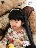韩国宝宝假发婴儿童假发摄影写真百天头套女童假发套直发公主包邮