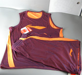 李宁CBA联赛赞助正品球员版篮球双面穿橙紫色篮球训练服篮套装