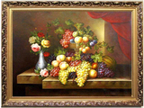 餐厅装饰画挂画无框画欧式静物水果古典花卉高档手绘油画美味水果