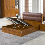 简约现代板式双人1.8米储物床气动高箱床1.5木质硬板床软靠收纳床