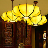 现代新中式布艺吊灯 红灯笼仿古宫灯古典艺术灯具客厅餐厅东南亚