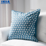 IKEA宜家代购 乐可雅 靠垫套抱枕套 不含芯 蓝色白花 50*50厘米