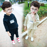 男女童休闲运动套装秋款2016韩版儿童宝宝纯棉连帽套头卫衣两件套
