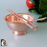 铜碗铜勺铜筷子 紫铜碗筷铜餐具 铜饭碗套装 纯铜加厚 白癜风克星