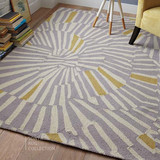 简约宜家地毯客厅茶几沙发卧室书房灰色线条抽象手工腈纶地毯定制