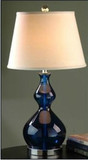 简约现代蓝色玻璃葫芦台灯客厅书房卧室床头创意欧式别墅酒店台灯