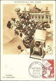 P1448法国1954香水花卉和建筑摄影极限片1枚