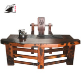 老船木茶桌椅组合古船木功夫茶几桌简约客厅阳台异形实木茶艺桌椅