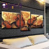 油画客厅手绘抽象厚油组合三联小提琴壁画餐厅卧室无框定制装饰画