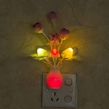 批发新奇特创意蘑菇光控led小夜灯发光花瓶感应插电卧室灯