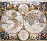 世界仿古地图羊皮卷 欧式装饰画 客厅装饰画书房壁画帆船航海图24