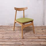 实木椅 北欧餐椅 创意咖啡厅靠背休闲书桌电脑椅布艺实木椅子
