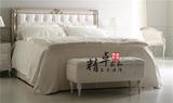 美式实木床卧室1.8米床法式简欧布艺双人床新古典实木婚庆床定制