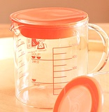 日本代购iwaki 带盖玻璃量杯 油壶 500ml 可以微波炉加热 特价