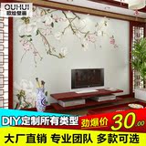 中式玉兰花鸟壁纸 客厅电视背景墙3D立体墙纸 简约手绘大型壁画