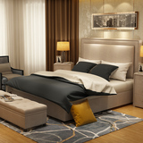 北欧时尚布艺床 小户型现代简约1.8米单双人床美式床布床软床婚床