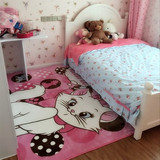 包邮迪斯尼粉色系卡通动漫玛丽猫地毯儿童女孩卧室床边地毯游戏垫