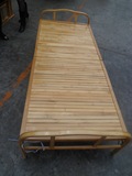 绿色环保全竹单人床简易床实木折叠床午休床,折叠钢丝床原木色
