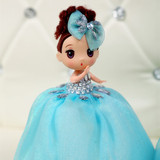 天蓝色穿婚纱的芭比娃娃公主大裙摆送闺蜜女友礼物求婚礼物洋娃娃