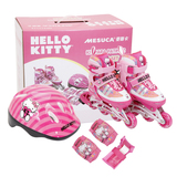 HelloKitty迪士尼正品儿童溜冰鞋可调轮滑鞋 全闪光轮 送冰鞋包