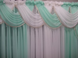 客厅薄荷绿欧式窗帘穿管帘头窗幔透光纱帘公主定制纯色半遮光窗纱