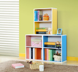 特价简约简易双层组合宜家粉色书柜子简易儿童书架收纳储物柜子