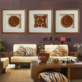 东南亚客厅玄关立体壁挂浮雕画样板房木雕莲花画新中式禅意装饰画