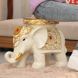 欧式大象换鞋凳子 白色特大号招财大象摆件 客厅家居装饰乔迁礼品