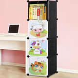 树脂环保儿童组合玩具书柜 卡通简易书架  自由组合格子储物柜