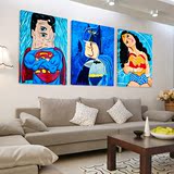 客厅挂画无框画毕加索风格抽象超人英雄海报咖啡厅酒吧欧式装饰画
