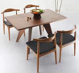 牛角椅实木餐椅 北欧宜家简约餐厅咖啡厅设计师休闲创意咖啡椅子